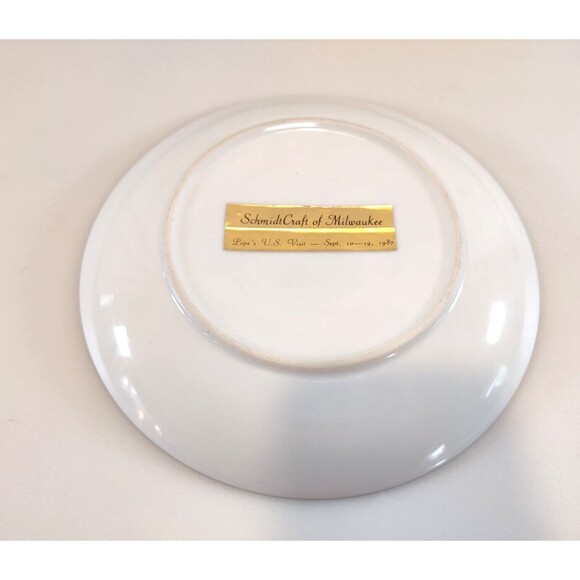 Porcelain Pope John Paul II Commemorative 8.5" Collector's Plate-US Visit 9/87 - Picture 5 of 7